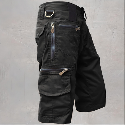 Cargo-Shorts - Lang - Lockere Passform - Taktische Shorts - Herrenshorts-Schwarz-S-Chaps Herrenmode