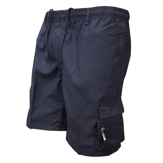 Cargo-Shorts – Lange Freizeit-Shorts für Herren mit mehreren Taschen und Camouflage-Muster-Dunkelblau-S-Chaps Herrenmode