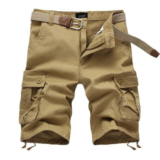 Cargo-Shorts – Lange Freizeit-Shorts für Männer mit Gürtel-Hellbraun-S-Chaps Herrenmode