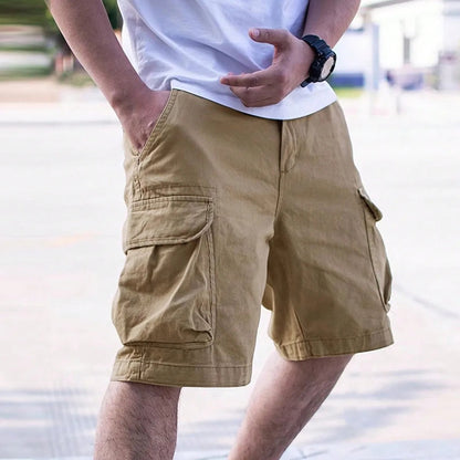 Cargo-Shorts – Lockere Passform – Mit mehreren Taschen – Lässige Shorts – Herren-Shorts-Braun-S-Chaps Herrenmode