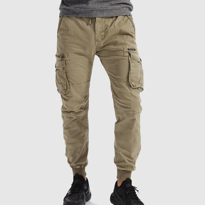 Cargohose | Elastischer Bund | Viele Taschen | Cargo-Jogginghose | Herrenhose-Chaps Herrenmode