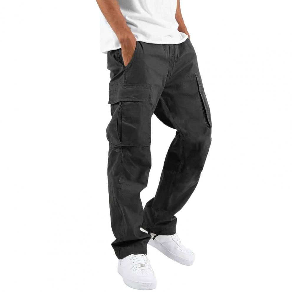Cargohose - Gerades Bein - Taschen - Herren Cargohose - Herrenhosen-S-Schwarz-Chaps Herrenmode