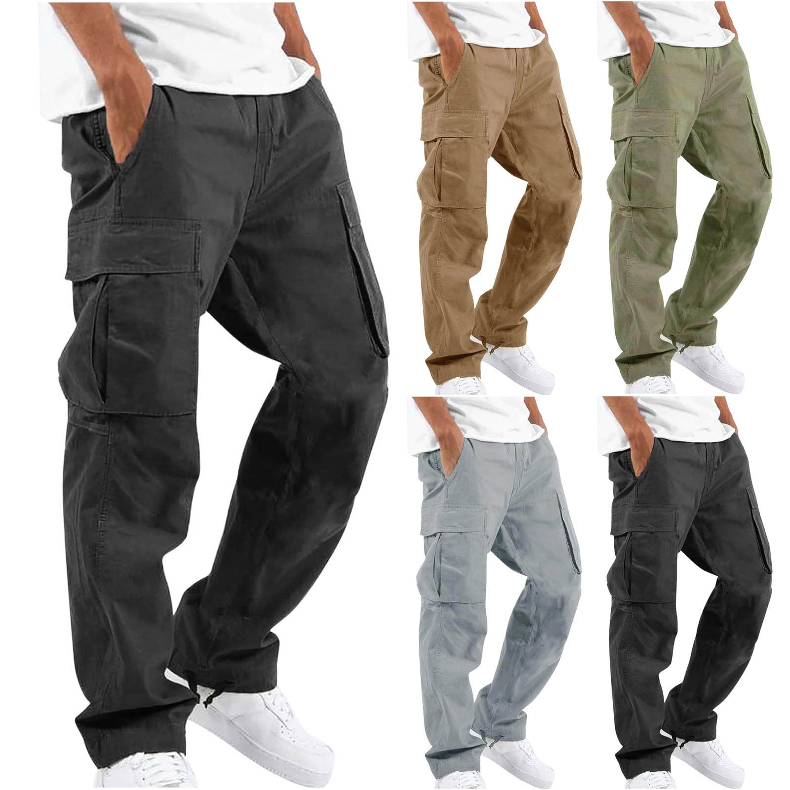 Cargohose - Herren Casual Baggy Loose Fit Cargohose-Chaps Herrenmode
