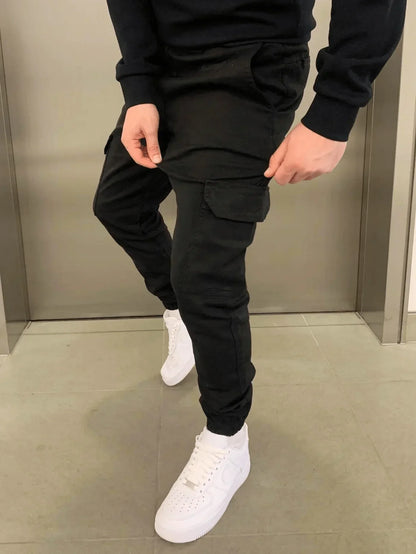 Cargohose - Herren Drawstring Skinny Cargohose-Chaps Herrenmode