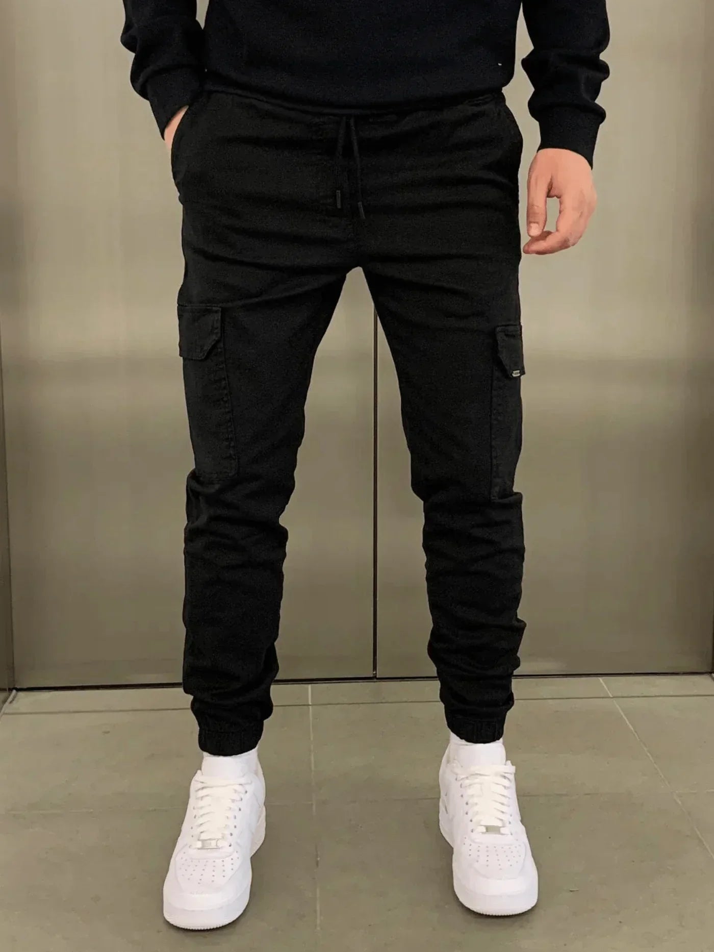 Cargohose - Herren Drawstring Skinny Cargohose-Chaps Herrenmode