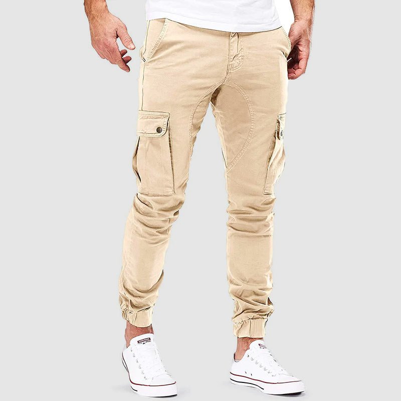 Cargohose - Skinny - Taschen - Cargo Jogger - Herrenhosen-Beige-S-Chaps Herrenmode