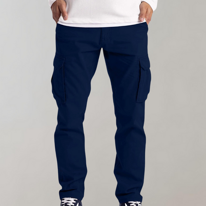 Cargohosen | Bequem | Straight Leg | Cargo Jeans | Herrenhosen-Blau-S-Chaps Herrenmode