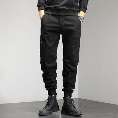 Cargohosen | Drawstring | Skinny | Cargo Jogger | Herrenhosen-Schwarz-XS-Chaps Herrenmode