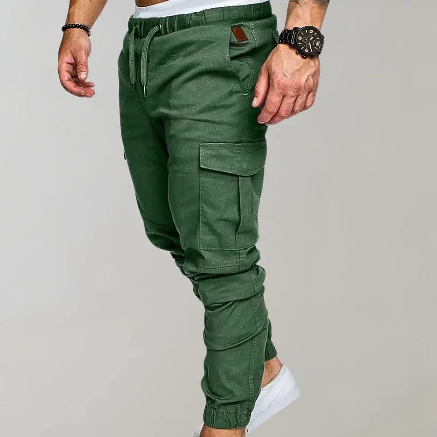 Cargohosen | Kordelzug | Elastische Knöchel | Cargojogginghosen | Herrenhosen-Chaps Herrenmode