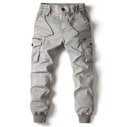 Cargohosen | Kordelzug | Elastische Taille | Herrenhosen | Jogginghosen-Hellgrau-29-Chaps Herrenmode