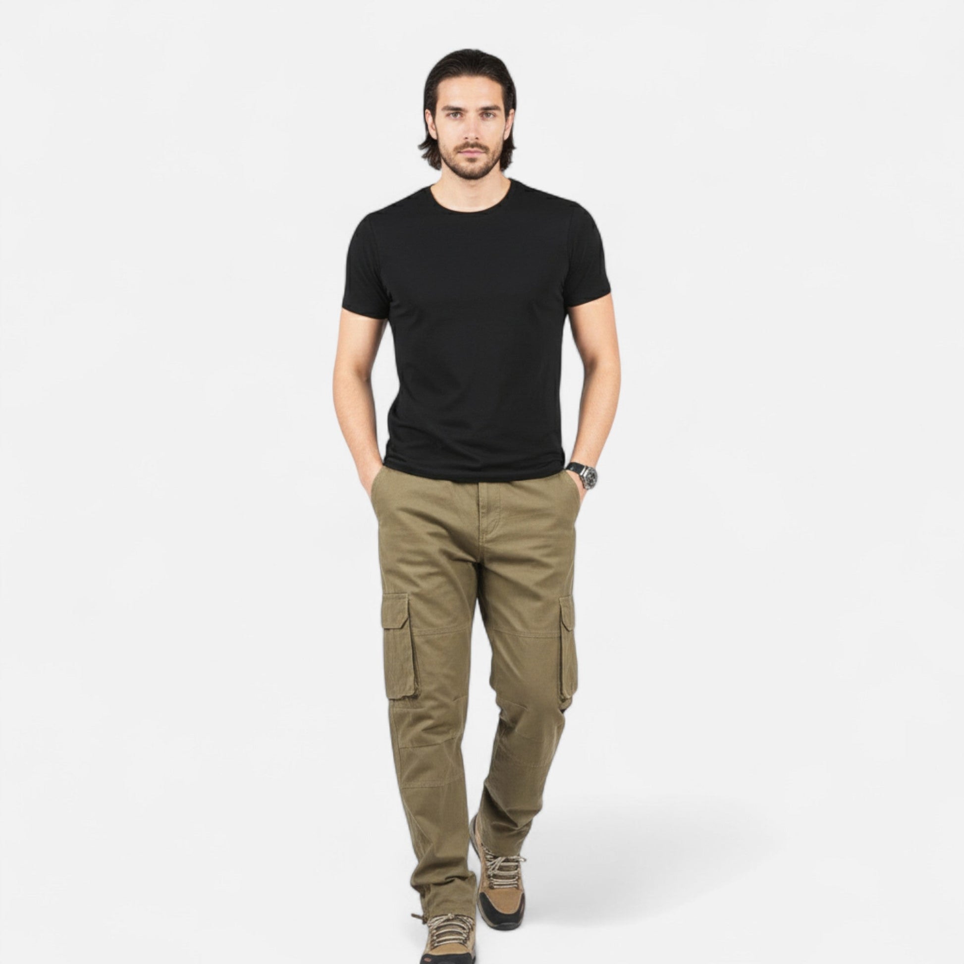 Cargohosen – Lässig – Gerades Bein – Taktische Hosen – Herrenhosen-Chaps Herrenmode