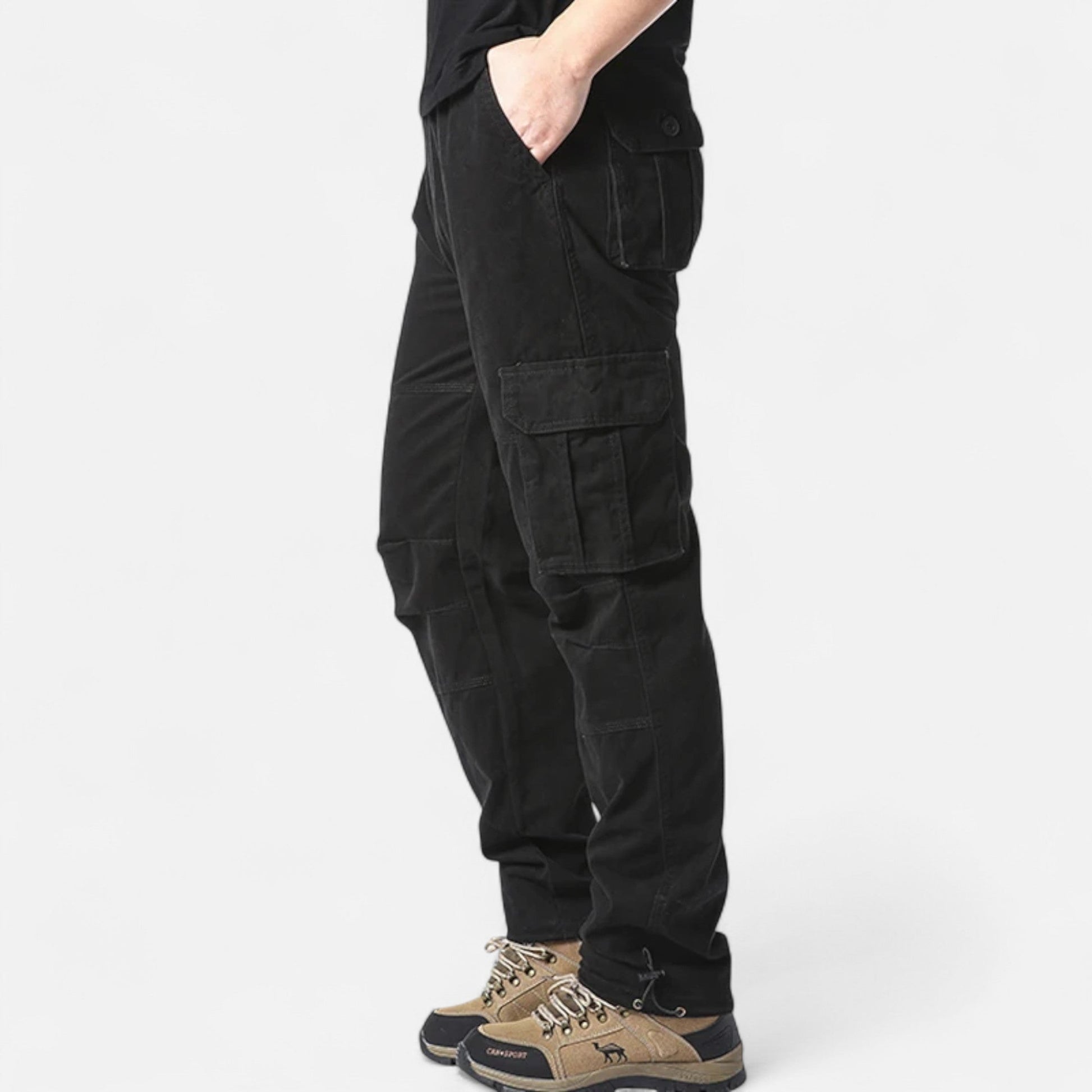 Cargohosen – Lässig – Gerades Bein – Taktische Hosen – Herrenhosen-Schwarz-M-Chaps Herrenmode