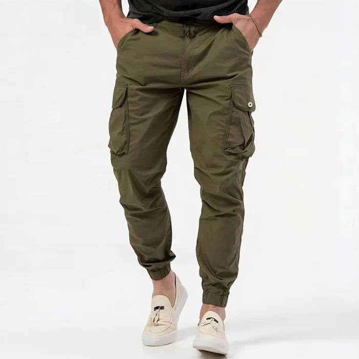Cargohosen | Lässig | Viele Taschen | Cargo-Jogginghosen | Herrenhosen-Grün-S-Chaps Herrenmode