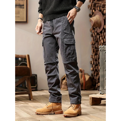 Cargohosen – Lässige Hosen – Hosen mit geradem Bein – Taktische Hosen – Herrenhosen-Grau-28-Chaps Herrenmode