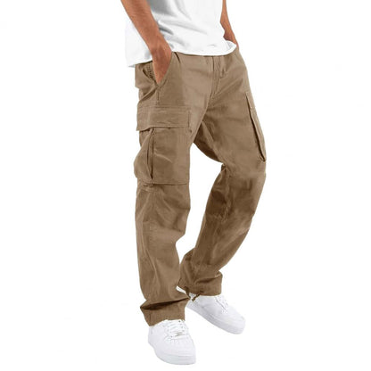 Cargohosen | Lockere Passform | Taschen | Gerade geschnittene Hosen | Herrenhosen-Braun-S-Chaps Herrenmode