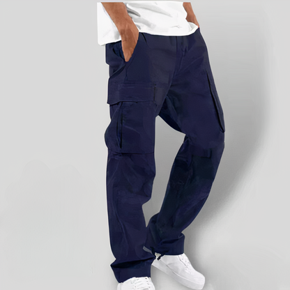 Cargohosen | Loose Fit | Taschen | Gerade Hosenbeine | Herrenhosen-Dunkelblau-XS-Chaps Herrenmode