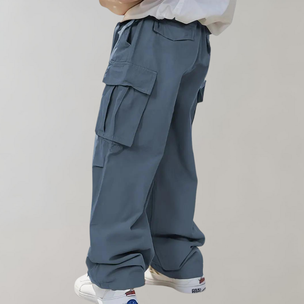 Cargohosen | Loose Fit | Wide Leg | Baggy Pants | Herrenhosen-Blau-S-Chaps Herrenmode