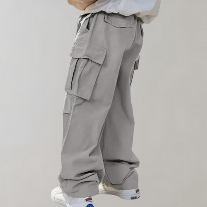 Cargohosen | Loose Fit | Wide Leg | Baggy Pants | Herrenhosen-Hellgrau-S-Chaps Herrenmode