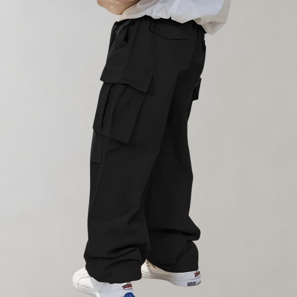 Cargohosen | Loose Fit | Wide Leg | Baggy Pants | Herrenhosen-Schwarz-S-Chaps Herrenmode