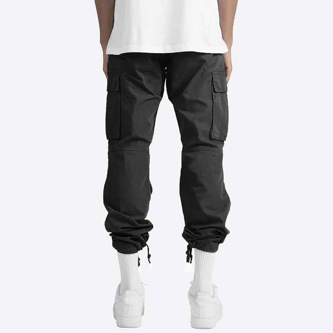 Cargohosen – lässig – gerade geschnittenes Bein – Cargojogginghosen – Herrenhosen-Schwarz-S-Chaps Herrenmode