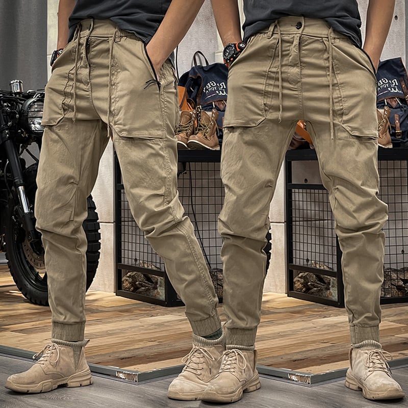 Cargohosen – lässige Stretch-Cargojogginghosen für Herren mit Kordelzug-Khaki-XS-Chaps Herrenmode