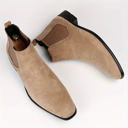 Chelsea Boots – Wildleder – Slipper – Stiefeletten – Herrenstiefel-Braun-40-Chaps Herrenmode