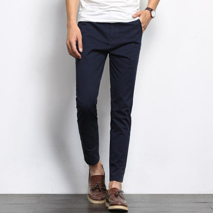 Chino-Hose – Lässige Herrenhose mit geradem Bein und Stretchanteil-Blau-28-Chaps Herrenmode