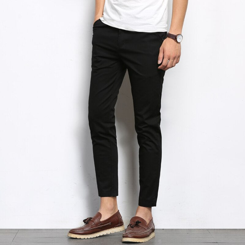 Chino-Hose – Lässige Herrenhose mit geradem Bein und Stretchanteil-Schwarz-28-Chaps Herrenmode
