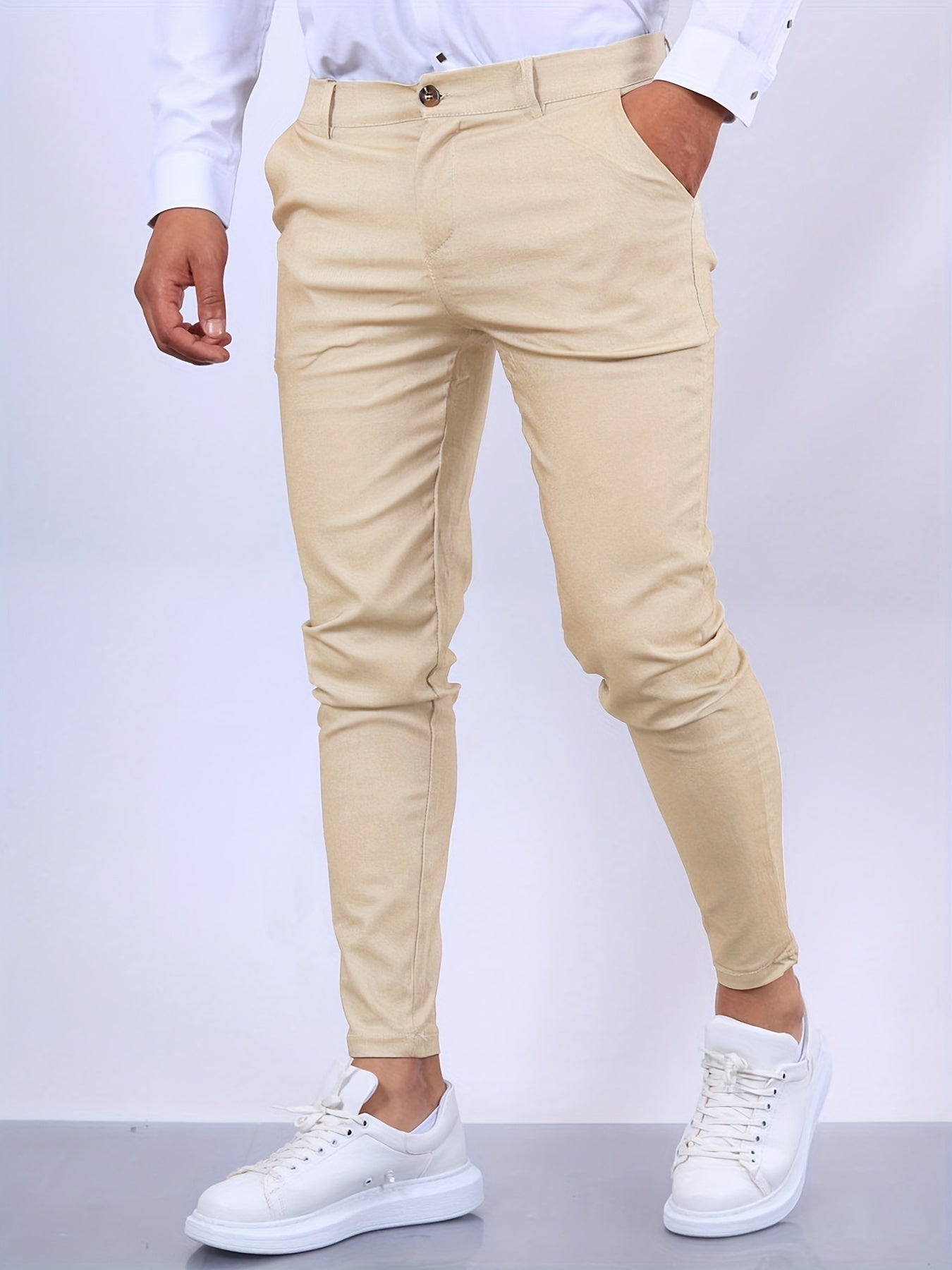 Chino-Hosen | Slim Fit | Business Casual | Skinny Chinos | Herrenhosen-Apricot-XS-Chaps Herrenmode