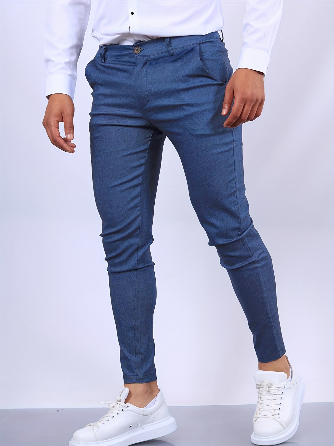 Chino-Hosen | Slim Fit | Business Casual | Skinny Chinos | Herrenhosen-Königsblau-XS-Chaps Herrenmode