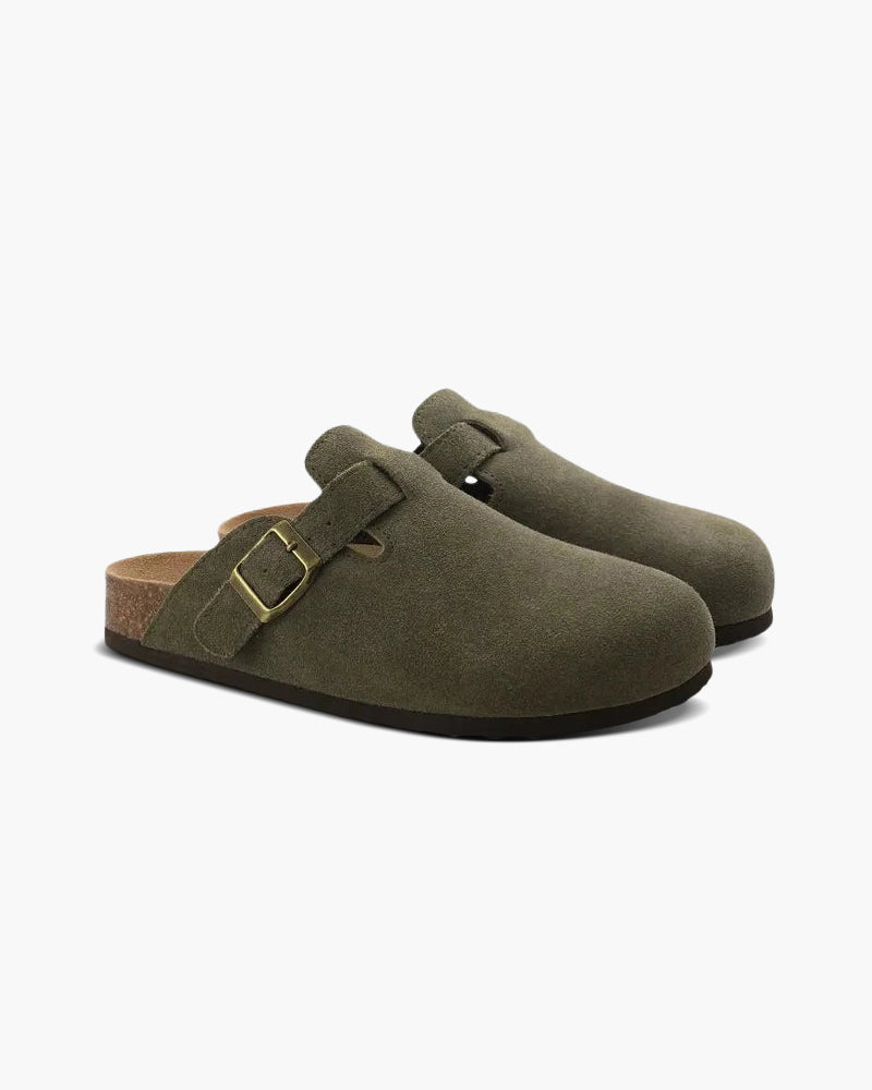 Clogs - Bequeme Herren Clogs aus Wildleder-Grün-38-Chaps Herrenmode