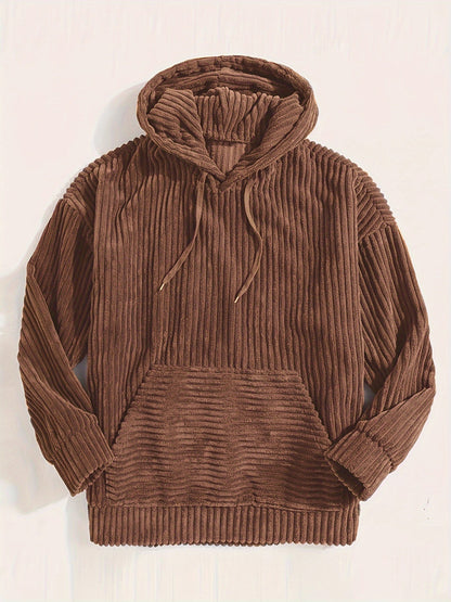 Cord Hoodie | Warm | Bequem | Pullover Hoodie | Herren Hoodie-Braun-S-Chaps Herrenmode