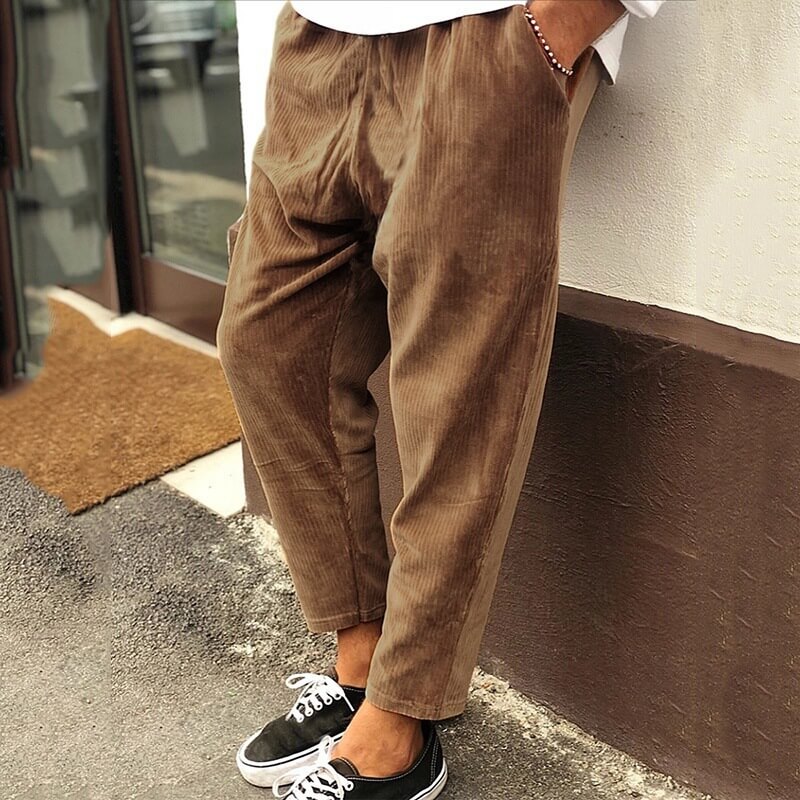 Cordhose | Lässig | Locker sitzend | Baggy-Hose | Herrenhose-Braun-S-Chaps Herrenmode