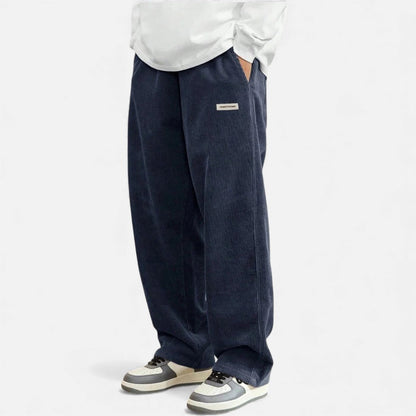 Cordhosen – Lässig – Lockere Passform – Baggy-Hosen – Herren-Cordhosen-Blau-S-Chaps Herrenmode