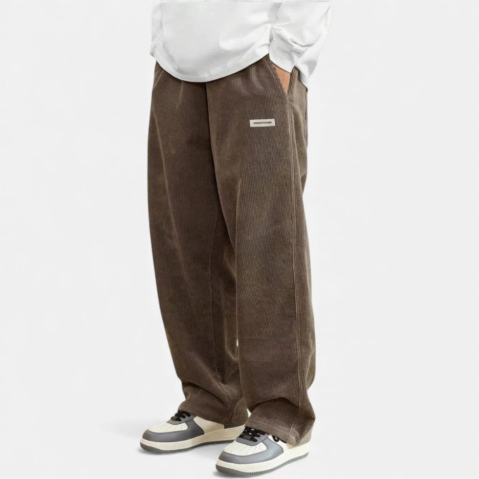 Cordhosen – Lässig – Lockere Passform – Baggy-Hosen – Herren-Cordhosen-Braun-S-Chaps Herrenmode