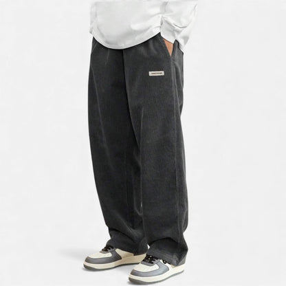 Cordhosen – Lässig – Lockere Passform – Baggy-Hosen – Herren-Cordhosen-Dunkelgrau-S-Chaps Herrenmode