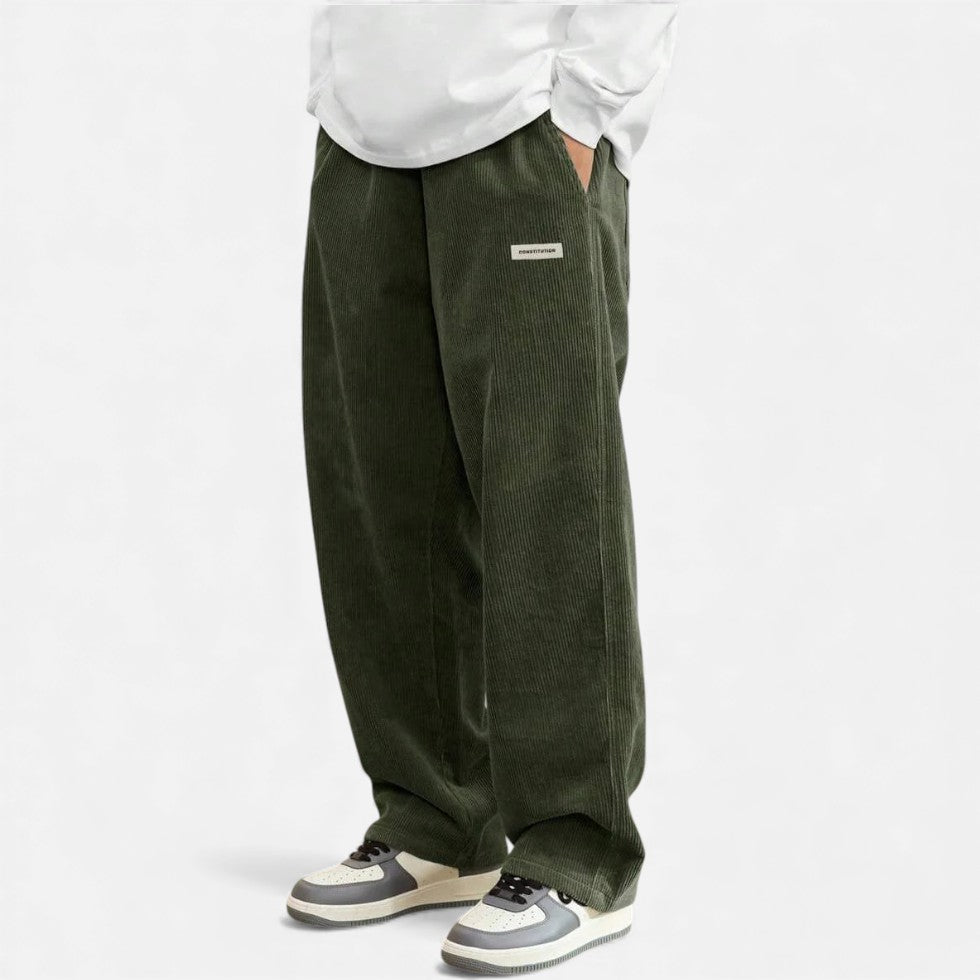 Cordhosen – Lässig – Lockere Passform – Baggy-Hosen – Herren-Cordhosen-Grün-S-Chaps Herrenmode