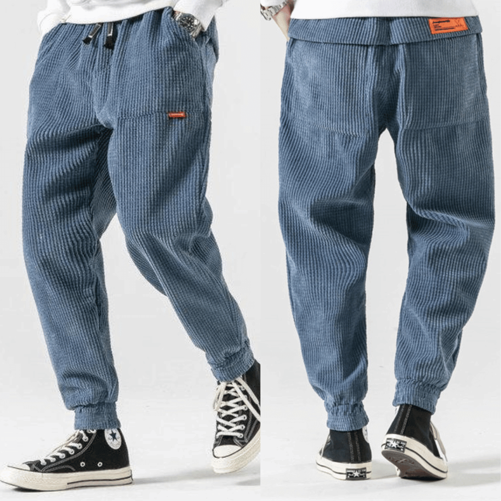 Cordhosen - Lockere Passform - Elastische Knöchel - Schlabberhosen - Schlauch zum Joggen-Chaps Herrenmode
