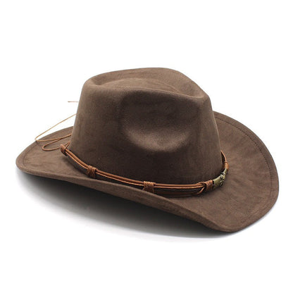 Cowboyhut Herren | Wildleder Optik | Breite Krempe | Western-Chaps Herrenmode
