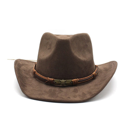 Cowboyhut Herren | Wildleder Optik | Breite Krempe | Western-Chaps Herrenmode