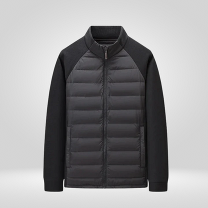 Daunenjacke – Leichte Winterjacke mit Reißverschluss für Männer-Schwarz-M-Chaps Herrenmode