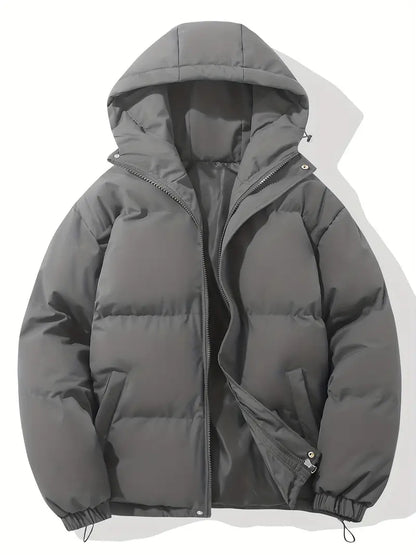 Daunenjacke | Mit Kapuze | Gefüttert | Daunenjacke | Winterjacke für Männer-Dunkelgrau-S-Chaps Herrenmode