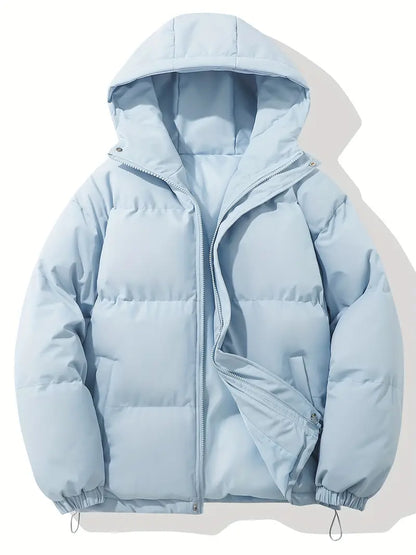 Daunenjacke | Mit Kapuze | Gefüttert | Daunenjacke | Winterjacke für Männer-Hellblau-S-Chaps Herrenmode