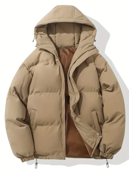 Daunenjacke | Mit Kapuze | Gefüttert | Daunenjacke | Winterjacke für Männer-Khaki-S-Chaps Herrenmode