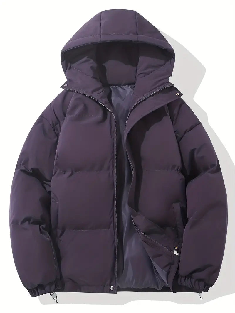 Daunenjacke | Mit Kapuze | Gefüttert | Daunenjacke | Winterjacke für Männer-Lila-S-Chaps Herrenmode