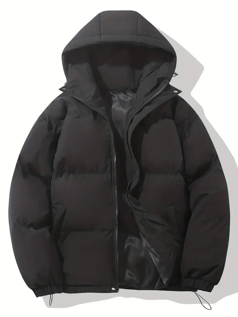 Daunenjacke | Mit Kapuze | Gefüttert | Daunenjacke | Winterjacke für Männer-Schwarz-S-Chaps Herrenmode