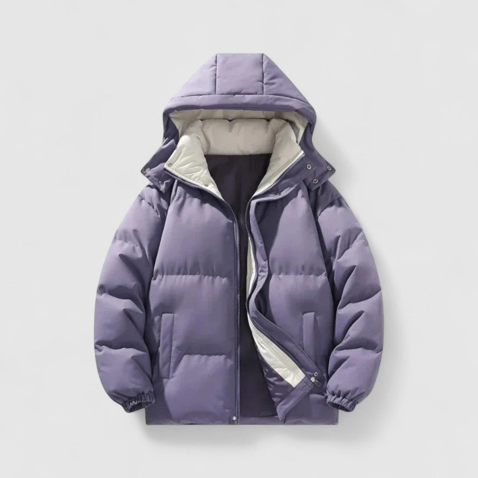 Daunenjacke – Warm – Mit Kapuze – Winterjacke – Daunenjacke für Männer-Lila-S-Chaps Herrenmode