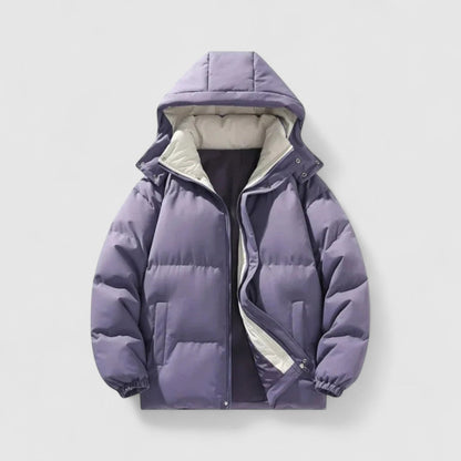 Daunenjacke – Warm – Mit Kapuze – Winterjacke – Daunenjacke für Männer-Lila-S-Chaps Herrenmode
