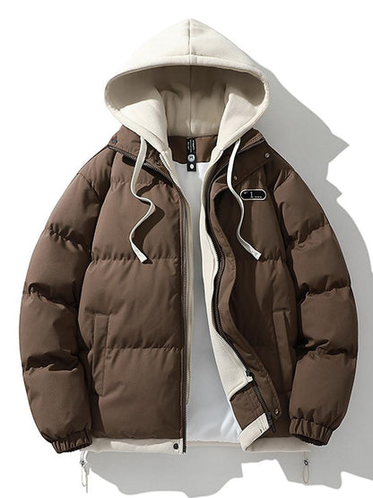 Daunenjacke – Warme Winterjacke mit Kapuze für Männer-Braun-S-Chaps Herrenmode