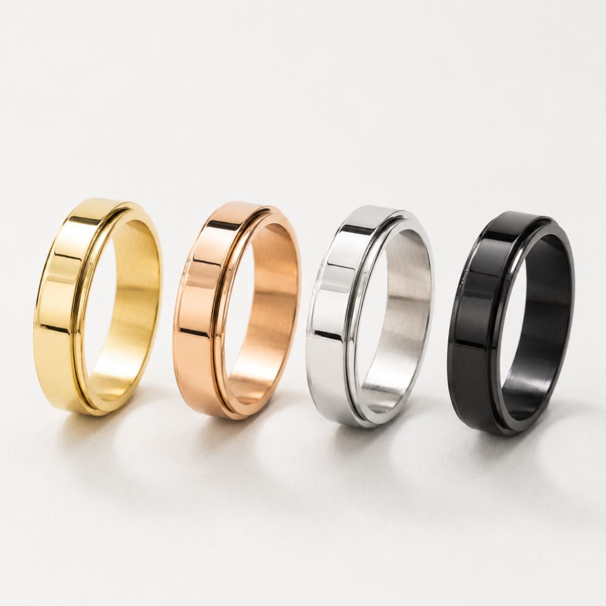 Drehring Herren | Ring zum Drehen | Edelstahl | Anti Stress-Chaps Herrenmode